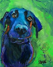 Labrador Retriever Art Print from Painting | Black Lab Gifts, Wall Art, 8x10 picture