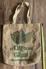 Tennessee aquarium burlap bag it’s easy being Green Jumbo 18”x18”w Lg Handles picture