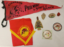 BSA Philmont Scout Ranch Arrowhead Patch Pennant Patch 3 Slides Neckerchief VTG picture