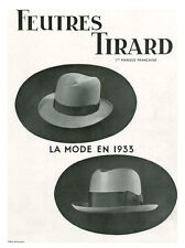 1933 Théo Brugière Antique Tirard Felt Hats Magazine Advertising picture