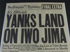 VINTAGE NEWSPAPER HEADLINES ~ WORLD WAR 2  MARINES LAND IWO JIMA JAPAN WWII 1945 picture