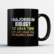 Biology Coffee Mug - I Majored In Biology - Funny 11 oz Black Ceramic Tea Cup -  picture