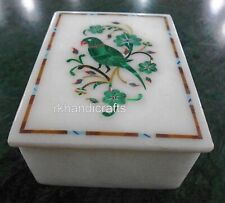 Parrot Pattern Inlay Work Jewelry Box for Gift Rectangle Marble Corporate Box picture