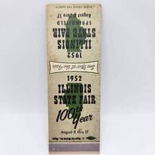 Vintage Matchbook 1952 Illinois State Fair 100th Year Springfield Collectible Ep picture