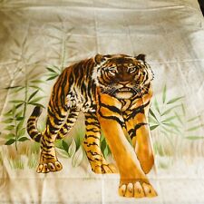 vtg bed sheet tiger 62”x 96” picture