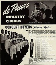 Vintage Music Print Ad DE PAUR'S INFANTRY CHORUS 1949 Booking Ads 13 x 9 3/4 picture