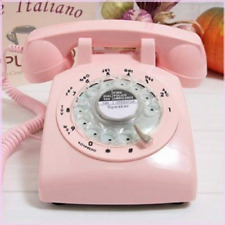 Glodeals 1960's Style Pink Retro Old Fashioned Rotary Dial Telephone picture