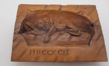 Vintage Carved Wood Relief Panel of the Lion of Lucerne Monument picture