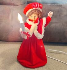 Vtg 1990s Christmas Rennoc Animations Girl Holding Candle Red Dress Santa's Best picture