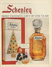 1962 Vtg Print Ad Schenley Reserve Whiskey Christmas Tree Gift Holidays MCM picture