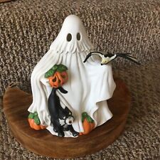 Vtg Halloween Ghost Freddie the Ghost Prettique Porcelain Light Black Cat Creepy picture