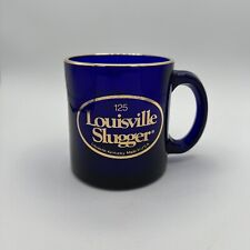Vintage Louisville Slugger 125 Cobalt Blue Glass Coffee Mug Made In USA picture