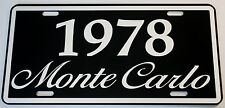1978 78 MONTE CARLO METAL LICENSE PLATE 350 400 454 SS LOWRIDER NASCAR CHEVY picture