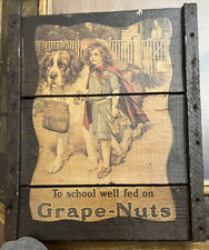 Vintage To School Well Fed On Grape-Nuts Wood Hanging Frame picture