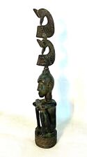 Cast Bronze Sumba Tribal Warrior Figure Statute w/ Phallic Male Fertility Symbol picture