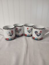 VERA BRADLEY ROOSTER CUP MUG MY HOME COLLECTION ANDREA BY SADEK SET 4 picture