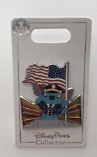 Disney Stitch Pin Saluting American Flag Wearing Security Marine Uniform Pin New picture