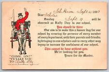 Rally Day Schuylkill Haven Pennsylvania PA 1909 Sunday School Horse Postcard picture