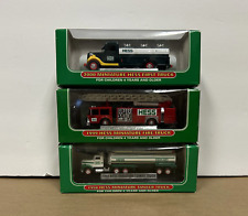 Vintage Sealed 1998 1999 2000 3pc Hess Miniature Oil Tanker Truck Lot In Box picture