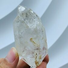 Raw ore Natural Herkimer Diamond Crystal enhydro+Moving black Water Droplet 104G picture