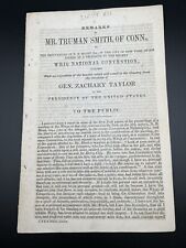 1848 WHIG NATIONAL CONVENTION REMARKS TRUMAN SMITH ON ELECTION ZACHARY TAYLOR picture