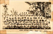 JACKSON HIGH SCHOOL FOOTBALL TEAM real photo postcard rppc MIAMI FLORIDA FL picture