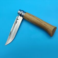 USED Opinel No. 08 INOX Stainless Steel Knife Light Wood Handle picture