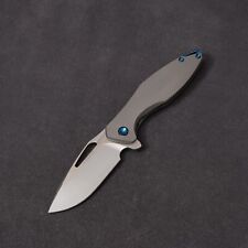 Koenig Knives Mini Arius - Patterned Titanium / Blue Hardware / M390 picture