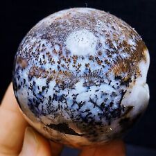 TOP 376G Natural Polished Dendritic Agate Sphere Ball Crystal Geode Healing A26 picture