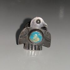 Vintage Navajo Old Pawn Sterling Silver Turquoise Cufflink Fred Harvey Era picture