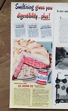 1952 Swift's Swiftning  shortening Martha Logan's ice cream pie food ad picture