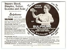 QUACK MEDICINE SULPHUME LIQUID PILLS Vintage 1901 4.5