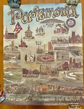 Rare Original Vintage 1985 Portsmouth Ohio Historic Sites Travel Poster picture