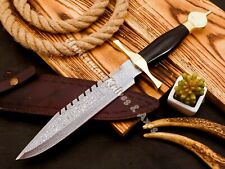 Huntsman Custom Made Hand forged Bowie Knife W/Buffalo horn Block & brass guard picture