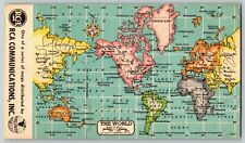 Scarce RCA Communications Radio Corporation World Map Country List Card c20's picture