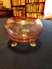 Three Footed Pink Depression Glass Candy or Trinket Box picture