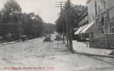 Postcard Michigan MI Middleville C.R. Childs 3-mmr West Main Street Old Cars picture