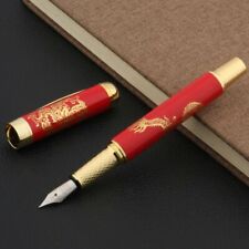 Jinhao 955 Fountain Pen & Converter, Medium Nib, Ceramic Porcelain, Red Dragon picture