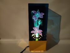 Vintage Retro 1980s Fiber Optic Color Changing Flower Lamp - Blue & Gold Box picture