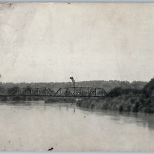 1898 Boone, IA Early Kate Shelly High Bridge Truss Railway Heroine Train A188 picture