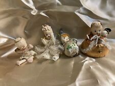 4 Spun Satin Chenille Piper Cleaner Arms Composite Head Angel Ornament Japan picture
