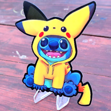 Lilo and Stitch Pikachu 3D Lenticular Motion Car Sticker Decal Peeker picture