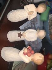 Lot of 3 Willow Tree Figurines Good Health,angel Of Light A Prayer picture