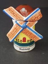 DANBURRY MINT SPICES OF THE WORLD DUTCH WINDMILL NUTMEG SPICE JAR picture