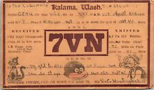 Vtg Ham Radio CB Amateur QSL QSO Card Postcard WASHINGTON 7VN WASHINGTON 1928   picture