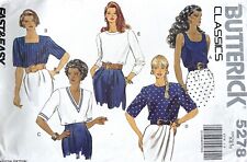 1990's Butterick Misses' Top Pattern 5278 Size 6-10 UNCUT picture