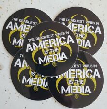 MEDIA IS THE VIRUS STICKERS 5 PACK LOT FAKE NEWS PLANDEMIC HOAX 2020 FRAUD BIDEN picture