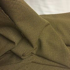5.5m VINTAGE Brown Yellow Poly Houndstooth Fabric Textile Upholstery 70s Fashion picture
