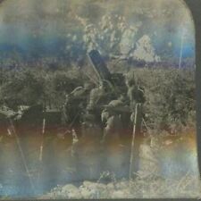 1918 WWI BRITISH ANTI-AIRCRAFT GUN IN ACTION BALKAN FRONT STEREOVIEW 21-13 picture