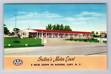 Cary NC-North Carolina, Sutton's Motor Court, Advertisement, Vintage Postcard picture